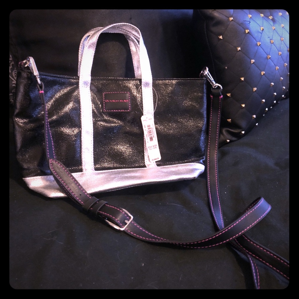 Metallic Victoria’s Secret crossbody handle bag